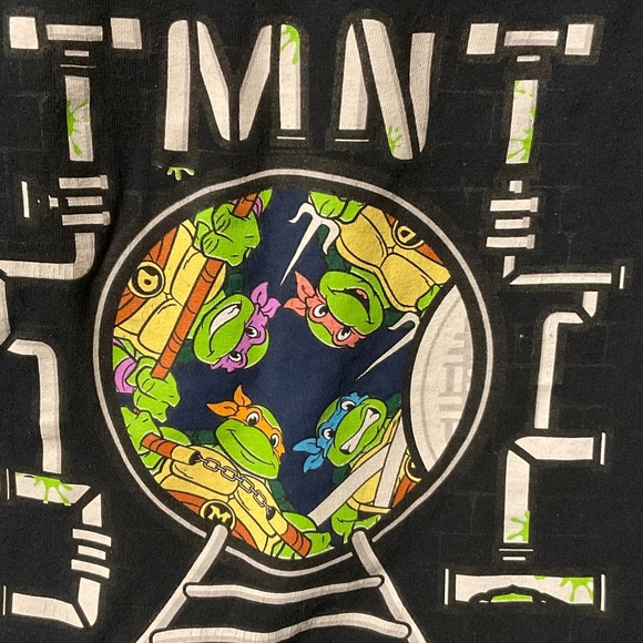 Kids TMNT Black Short Sleeve T-Shirt - Picture 2 of 4